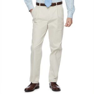 Croft Barrow Cream Khaki Chino Pants Mens 36x30 Inseam 29.5" Corpcore Comfy Chic